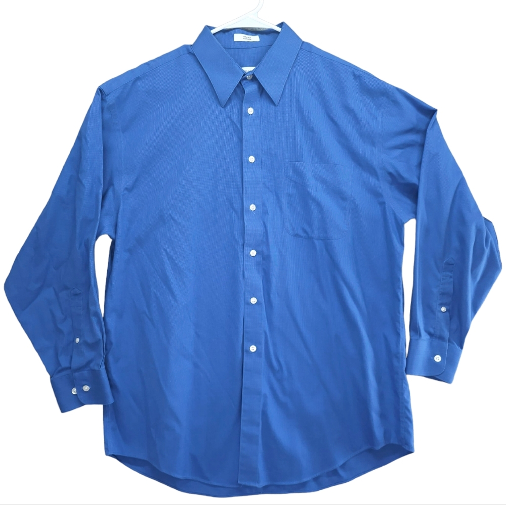 Joseph & Feiss Men’s Long Sleeve Blue Dress Shirt Size 16 32/33 Woven 80s 2 Ply